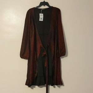 Yoins 2pc dress cover set red black sparkle